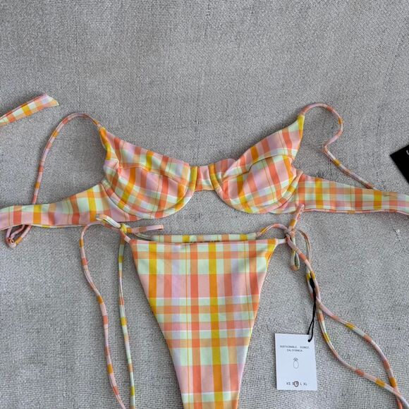 Skatie Swim Bikini Set Suva Plaid Medium - Picture 1 of 6